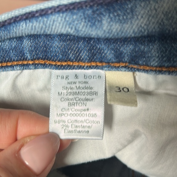 Rag & Bone Men's Jeans Size 30 Button Fly EUC Fit 2 Slim - Picture 10 of 11